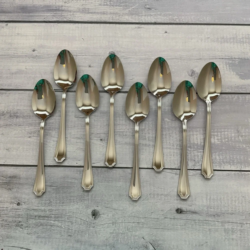 Wallace ARLINGTON Oval Place Spoons Set Of 8 Stainless Steel Flatware #2